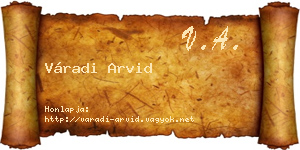 Váradi Arvid névjegykártya